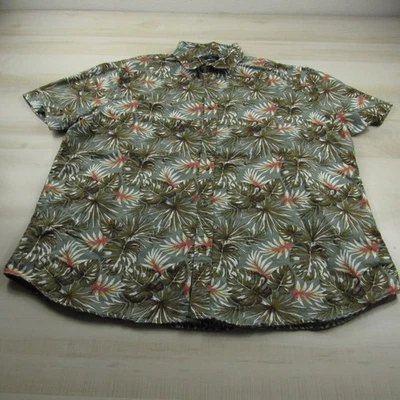 Banana Republic Shirt Mens 2XL XXL Green Linen Blend Palms Floral Slim Button Up - Image 1 of 4