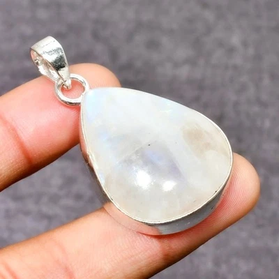 Colgante de joyería de plata de ley 925 con piedras preciosas de luna arco iris 1,70" Z780 Foto 1 de 3