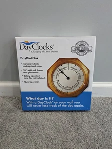 Brandneu DayClocks Tage der Woche Tag Zifferblatt Eichenholz Oberfläche 10 Zoll  - Bild 1 von 6