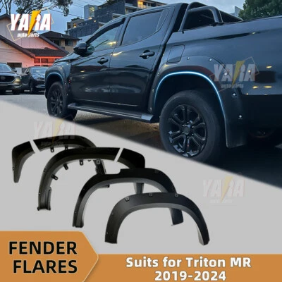 For Mitsubishi Triton MR 2019-2024 Fender Flares Wheel Arch Wide Body Matt Black - Image 1 of 4