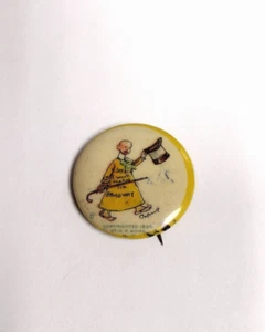 1896 High Admiral Zigaretten gelb Kind Werbung Pinback Knopf Broadway - Bild 1 von 3