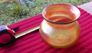 Vintage Abstract Iridescent Art Glass Vase Blown Polished Pontil 6 1/2" Across - Picture 1 of 6
