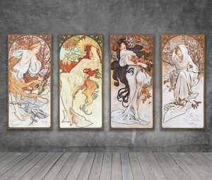 Alphonse Mucha The Seasons 1897 CANVAS PAINTING PRINT WOMEN ART 1506 - Picture 1 of 14