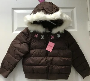 GYMBOREE NWT Embroidered Snowflake Puffer Jacket sz S 5-6 years Winter Holiday - Picture 1 of 2