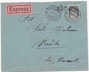 1924 SWITZERLAND COVER SENT EXPRESS STEINEBRUNN THURGAU - SUISSE POSTAL HISTORY - Picture 1 of 2
