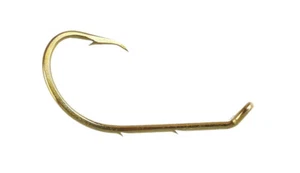 Mustad Hooks 92641-BR 50pcs Bronze Baitholder Sliced Shank Offset Bait Hook - Picture 1 of 10