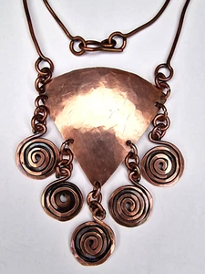 Handmade copper pendant necklace Scandinavian Norway Nordic design - Picture 1 of 9