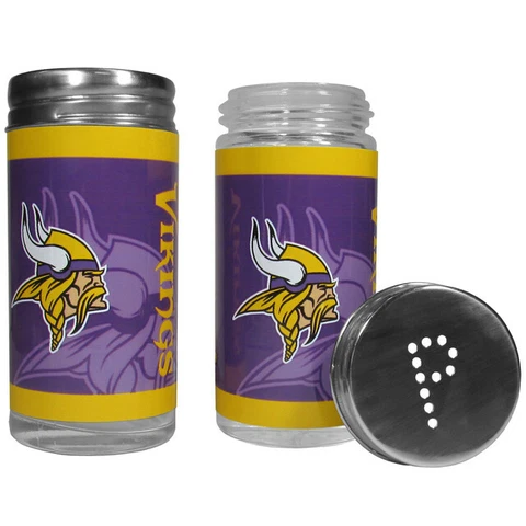 NFL Minnesota Vikings Team Glass Salt and Pepper Shakers Kitchen Tailgater Party Cover