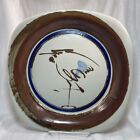 DANSK Art Pottery CRANE Heron Chop Plate Platter Japan Danish Modern-12 3/8" 