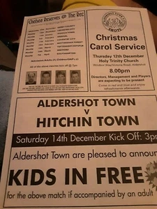Aldershot A4 early 2000s Advertising Sheet ( inc Chelsea Reserves) - Picture 1 of 2