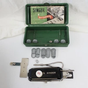 Vintage Singer Buttonholer Aufsatz Set mit Koffer und Zubehör - evtl. - Bild 1 von 17