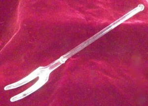 Vintage Glass Salad Fork Server Clear Elegant Mid Century PATTERN MAKER HELP - Picture 1 of 3