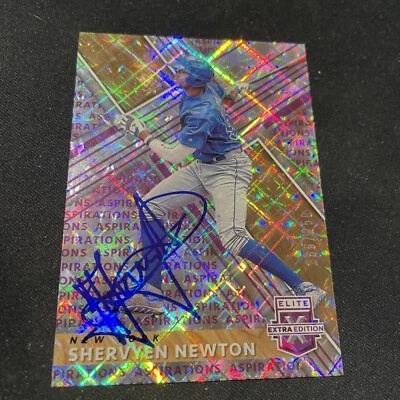 2019 Panini Elite Extra Purple /250 Shervyen Newton 94 Signed Auto New York Mets - Image 1 of 4