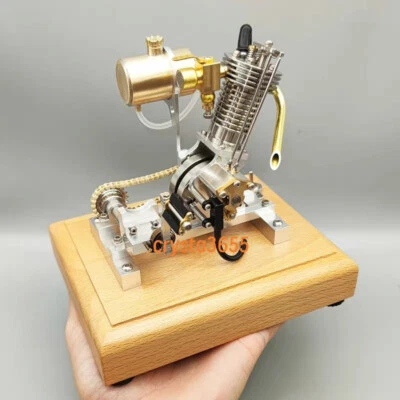 H09 Mini Gasoline Engine Model Kit Engineer Brass Aluminum DIY Toys In Stock - Image 1 of 4