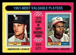 1975 O-Pee-Chee 1961 MVPs (Roger Maris / Frank Robinson) #199 VG-EX Yankees - Bild 1 von 2