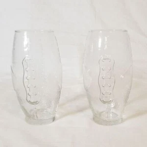 Clear Football Shaped Drinking Glass; Set of 2 - Picture 1 of 6