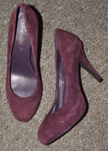 Jones Cookson - Plum Real Suede - Slip-on Platform Heels - Womens UK 5 /38 Party - Picture 1 of 11