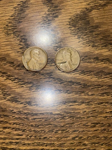 2- coin lot, 1927- p & 1929- p, Lincoln cent, copper errors on obverse & reverse Cover