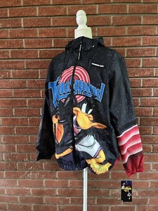 NEW w/ Tag Space Jam MEMBERS ONLY Loony Tunes Windbreaker Hoodie Medium Full Zip - Picture 1 of 22