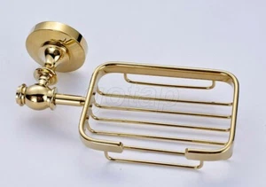 Gold Color Brass Bathroom Wall Mounted Soap Dish Holders Gba162 - Picture 1 of 5
