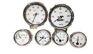 Smiths kit -Elec Temp Oil Fuel Amp Gauge 0-120KMH Speedo 0-80 RPM 100mm WC - Picture 1 of 3