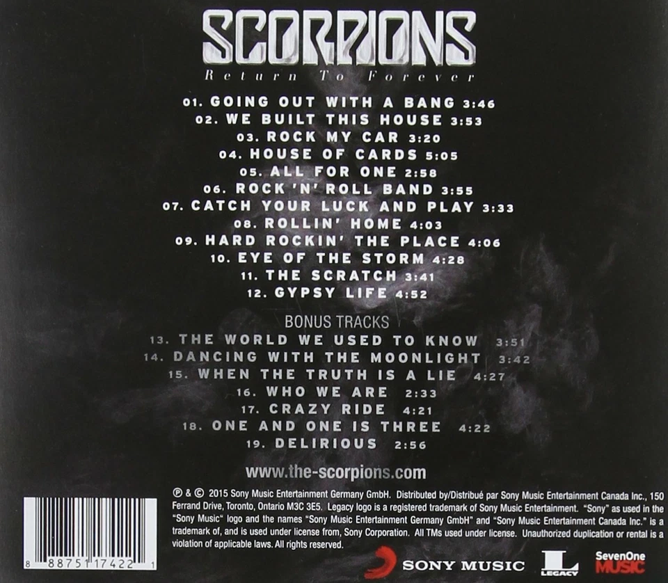 Return to Forever [Bonus Tracks] by Scorpions (Germany) (CD, Sep-2015, Sony BMG) - Image 1 of 1