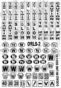 SCALELIKE INDUSTRIES O-RR LINE SIGNS 2 (ORLS-2) PRINTED ON PLASTIC FACTORY NEW - Picture 1 of 1