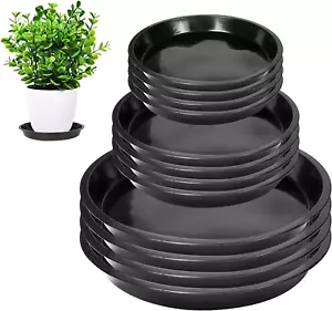 6 8 10" Plant Water Tray Saucer Round Plants Drip Trays Indoor Outdoor Garden - Picture 1 of 8