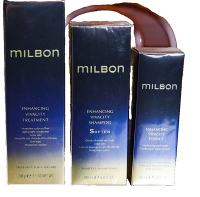 Global Milbon Vivacity Soften Shampoo 200mL & Treatment 200g & Essence 60mL Japa Foto 1 de 4