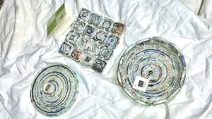 Artisans Philippines Newspaper Bowl with Lid and Square Base 10,000 Villages - Imagen 1 de 11