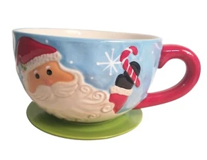Vintage Christmas Ceramic Santa Claus huge Mug Cup diameter 8 in - Picture 1 of 11