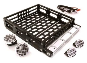 Realistic 1/10 Scale Alloy Luggage Tray 125x106x24mm with 4 LED Spot Light Set - Picture 1 of 1