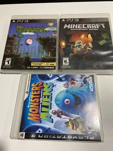 PS3 Monsters Vs Aliens & Minecraft & Terraria - Picture 1 of 10