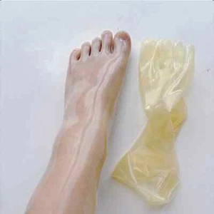 One-piece transparent thin latex five-finger socks 0.25mm - Picture 1 of 6