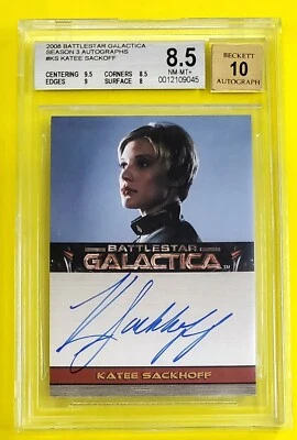 2008 Battlestar Galactica Staffel 3 Autogramm Katee Sackhoff BGS 8.5 Nm-Mt + - Bild 1 von 3