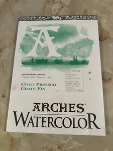 NOS VTG Arches Watercolor Pad 10" x 14" 140lb Cold Pressed 12 Sheets Ea Sealed - Picture 1 of 3
