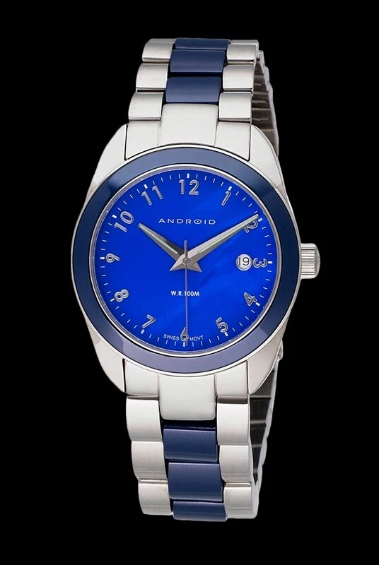ANDROID Men's Zeon Swiss Stainless Steel Blue Ceramic Watch AD358 - Image 1 of 1