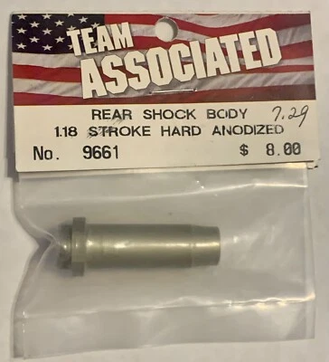 Team Associated 9661 Rear Shock Body 1.18 Stoke Hard Anodized RC10 Cadillac Pack - Image 1 of 2