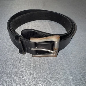 LL Bean Vintage Genuine Full Grain Leather Belt 34 Made in USA Black - Picture 1 of 9