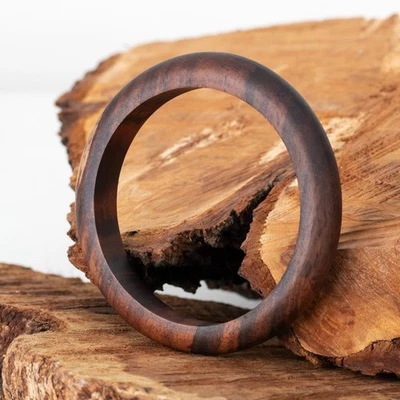 Holz Armreif Armband Schmal Boho Schmuck Hippie Ethno Handarbeit Naturschmuck  - Bild 1 von 4