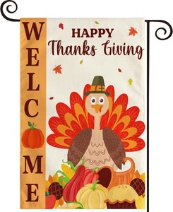 OHOME Thanksgiving Decorations - Welcome Garden Flag | Thanksgiving Decor Outdoo - Picture 1 of 6