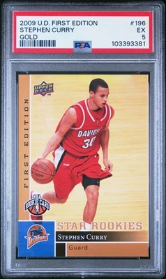 2009 UD FIRST ED GOLD #196 STEPHEN CURRY ROOKIE RC PSA 5 - Image 1 of 2