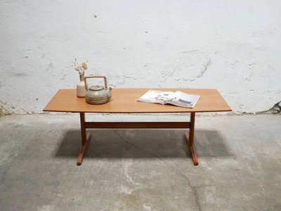 Table basse scandinave vintage en teck - Photo 1/4