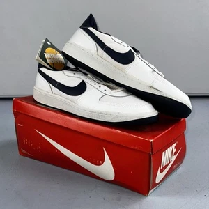 1984 Vintage Nike Meadow Supreme White Navy Blue Republic Of Korea Size 10 Tags - Picture 1 of 24