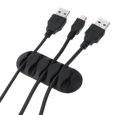 Cable Tidy Holder Sticky Pad Self Adhesive Lead USB Wire Cord Holder Clip Tie - Image 1 of 4