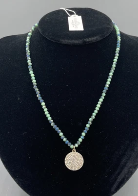 Collar Park Lane Isla Cuentas Verdes Tono Dorado Cristal Pavé Colgante Nuevo con Etiquetas 16"+3" Foto 1 de 4