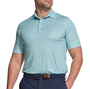 Greg Norman  Golf Shirt Sz Small Men’s Green Print  NEW - Picture 1 of 7