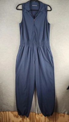 Mono Abercrombie & Fitch para mujer grande azul marino sin mangas cremallera cintura elástica Foto 1 de 4