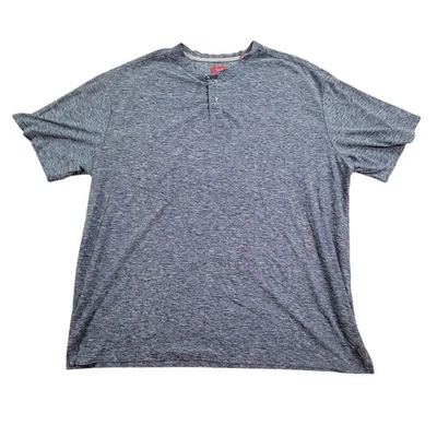 Bruno Milano Henley Shirt Mens 2XT Gray Heathered Super Soft Short Sleeve Casual - Image 1 of 4