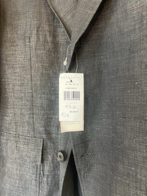 Double RL RRL Unconstructed Sport Coat Men 42R Cotton/Linen Black Blazer NWT Y2K - Image 1 of 4